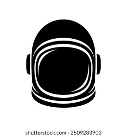 Simple black astronaut helmet illustration