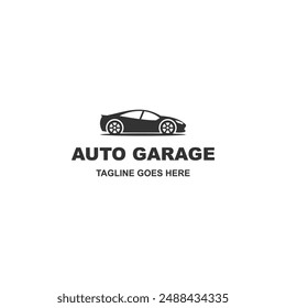 Simple black auto garage logo design vector on white background