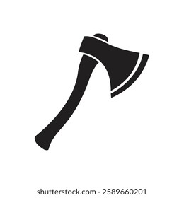 Simple Black Axe Silhouette and axe icon, axe, hatchet, ax, equipment, woodcutter