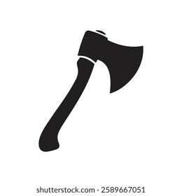 Simple Black Axe Silhouette and axe icon, axe, hatchet, ax, equipment, woodcutter