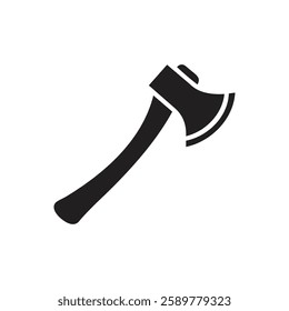 Simple Black Axe Silhouette and axe icon, axe, hatchet, ax, equipment, woodcutter