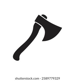 Simple Black Axe Silhouette and axe icon, axe, hatchet, ax, equipment, woodcutter