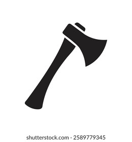 Simple Black Axe Silhouette and axe icon, axe, hatchet, ax, equipment, woodcutter