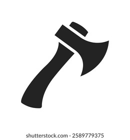 Simple Black Axe Silhouette and axe icon, axe, hatchet, ax, equipment, woodcutter