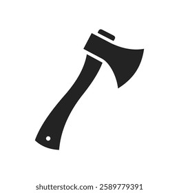 Simple Black Axe Silhouette and axe icon, axe, hatchet, ax, equipment, woodcutter