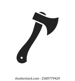 Simple Black Axe Silhouette and axe icon, axe, hatchet, ax, equipment, woodcutter