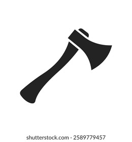 Simple Black Axe Silhouette and axe icon, axe, hatchet, ax, equipment, woodcutter