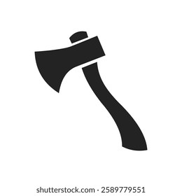 Simple Black Axe Silhouette and axe icon, axe, hatchet, ax, equipment, woodcutter