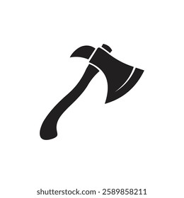 Simple Black Axe Silhouette and axe icon, axe, hatchet, ax, equipment, woodcutter