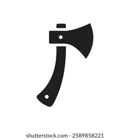 Simple Black Axe Silhouette and axe icon, axe, hatchet, ax, equipment, woodcutter