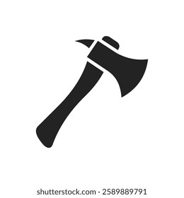 Simple Black Axe Silhouette and axe icon, axe, hatchet, ax, equipment, woodcutter