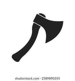 Simple Black Axe Silhouette and axe icon, axe, hatchet, ax, equipment, woodcutter