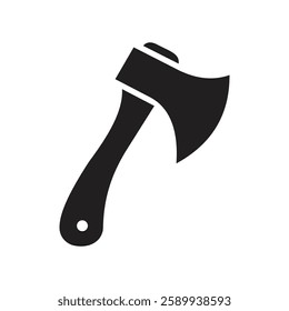 Simple Black Axe Silhouette and axe icon, axe, hatchet, ax, equipment, woodcutter