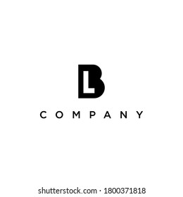 simple black B , BL letter icon logo design vector