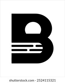 Simple black b letter logo icon vector illustration design on white background. Letter b logo design.