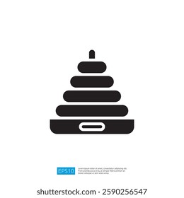 Simple Black Baby Care Stacking Toy on a White Backgrounds and accessories for baby care toys and activity center design ideas for new home furniture designs that focus on baby