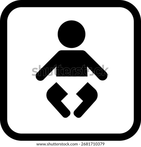 Simple Black Baby Changing Station Vector Icon Design