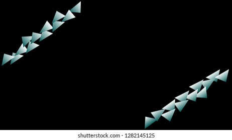 Simple black background with blue-green and white gradient triangles in two corners