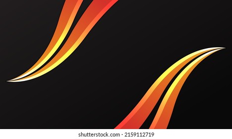 fondo negro simple con forma de onda naranja