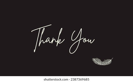 simple Black background thank you card