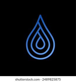 Simple black background water drop logo vector