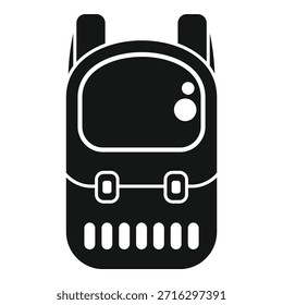 Icono negro simple de la mochila, ideal para representar el senderismo, acampar, viajar, y otras actividades al aire libre 