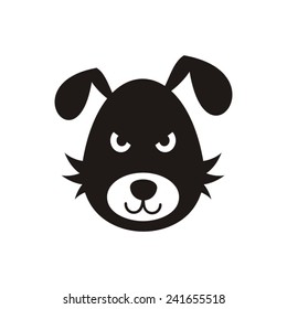 Simple black bad dog icon isolated vector illustration