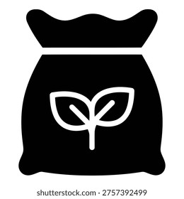 Simple black bag with white leaf