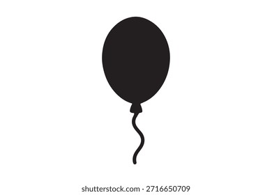 Einfacher schwarzer Ballon mit verdrilltem Band minimalistisches Design-Element