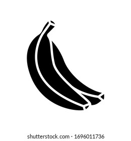 Plantilla vectorial simple de icono de banano negro