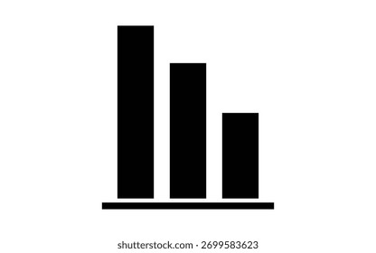 Ilustração de Gráfico de Barra Preta Simples no Plano de Fundo Branco para Apresentações
