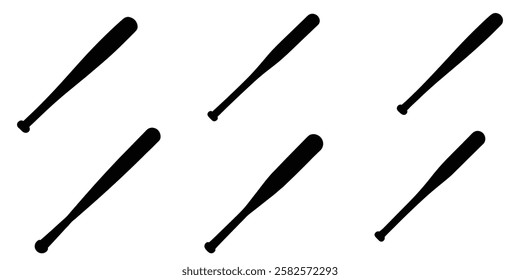 Simple Black Baseball Bats Graphic Design