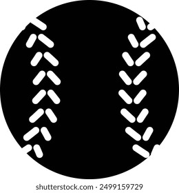 simple black baseball silhouette illustration