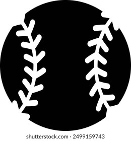 simple black baseball silhouette illustration