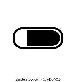 Einfache schwarze Batterie, einzeln auf weißem Hintergrund. Vektorgrafik