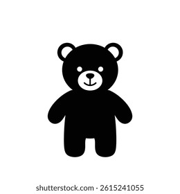 Simple Black Bear Vector Illustration For Baby Products And Graphic Design