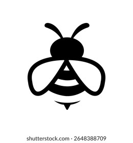 Simple Black Bee Icon Honey, Pollination, Nature, Insect, Design