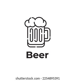 simple black beer icon design template