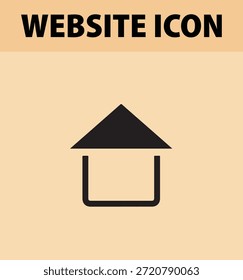 A simple black and beige website icon featuring an upward arrow
