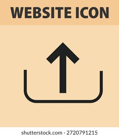 A simple black and beige website icon featuring an upward arrow