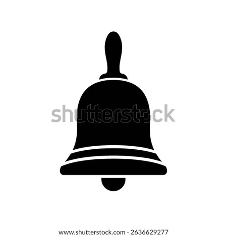 Simple black bell icon school notification symbol.