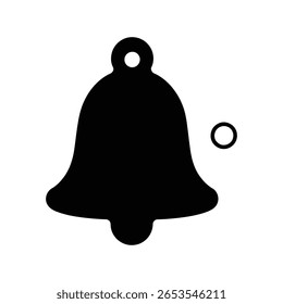 Simple black bell notification icon with small circle