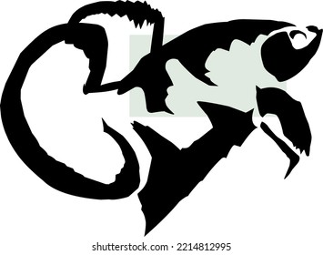 Simple Black Betta Fish Logo