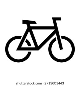 Simple black bicycle icon representing cycling, sport, and urban transport, isolated on