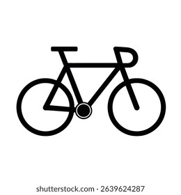 Simple black bicycle icon road bike cycling graphic
