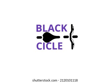 simple black bicycle logo vector