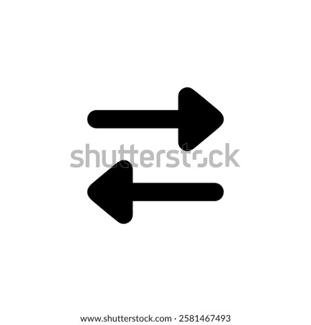 Simple black bidirectional arrow icon Vector