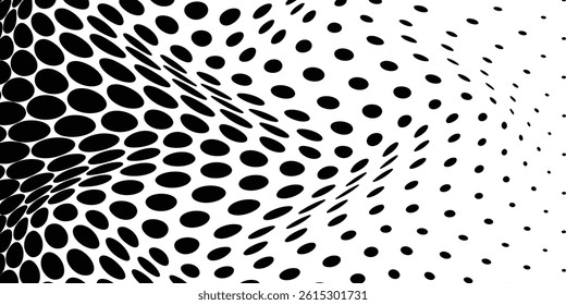 simple black big to small dot wave pattern.