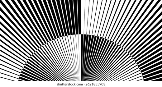 simple black big to small opposite repeat line arc pattern.
