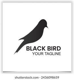 simple black bird logo design template